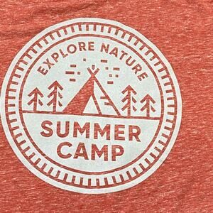 LAT Red Melange Summer Camp Jersey Tee Youth Medium Short Sleeve Crew Neck